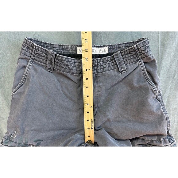 Aeropostale Cargo Shorts Mens 28 x 11 Gray Flat Front Denim Pockets Loose - Picture 10 of 11